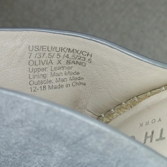 Kenneth Cole New York Olivia X-Band Grey Espadrille Wedge Sandal size 7 - Picture 8 of 8